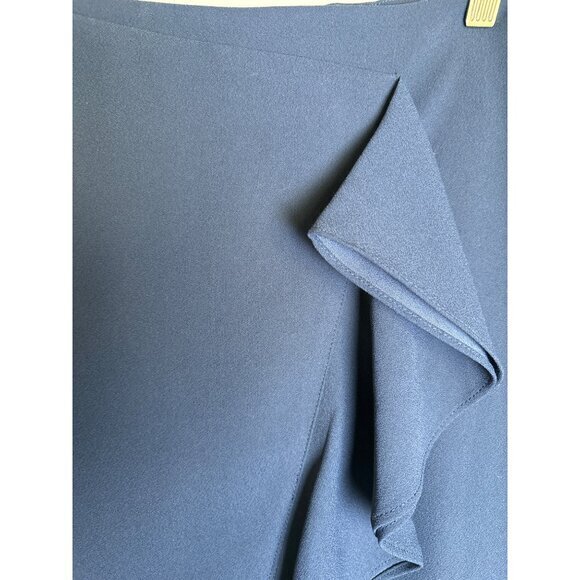 J Crew Ruffle Pencil Skirt in 365 Crepe Navy Blue Size 10 Career Professional NW - Picture 5 of 9